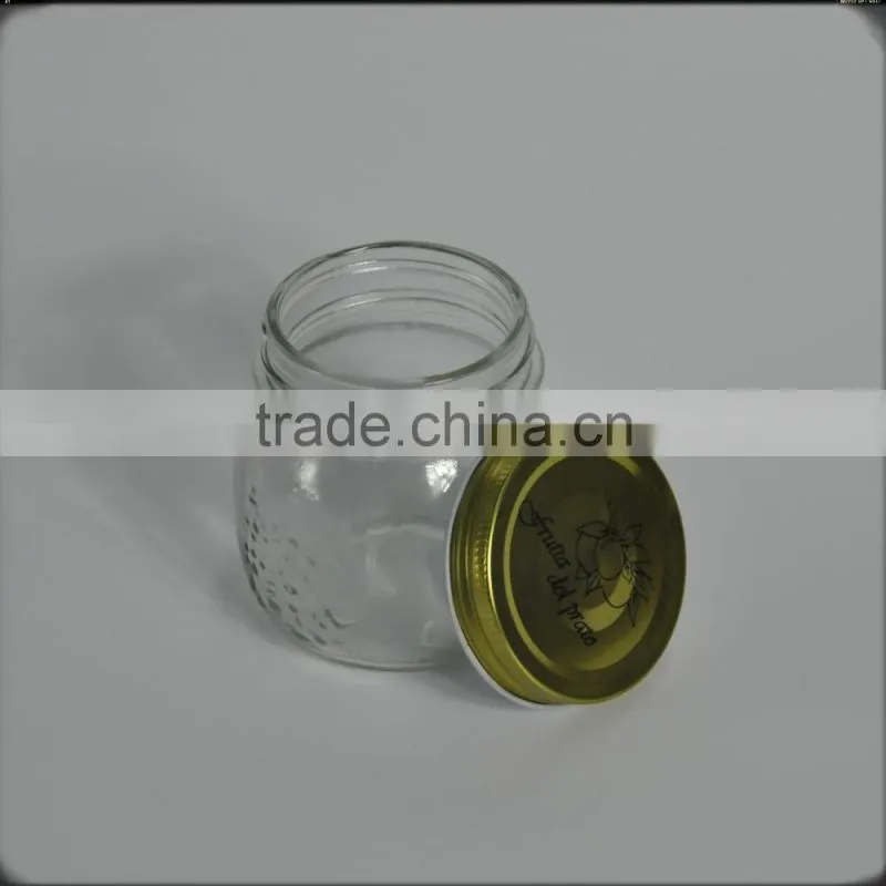 Hotsale 280ml glass jar with metal lid for sale