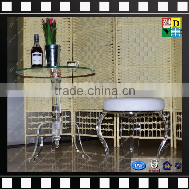Modern design acrylic console side table clear lucite round coffee table from china manufacturer