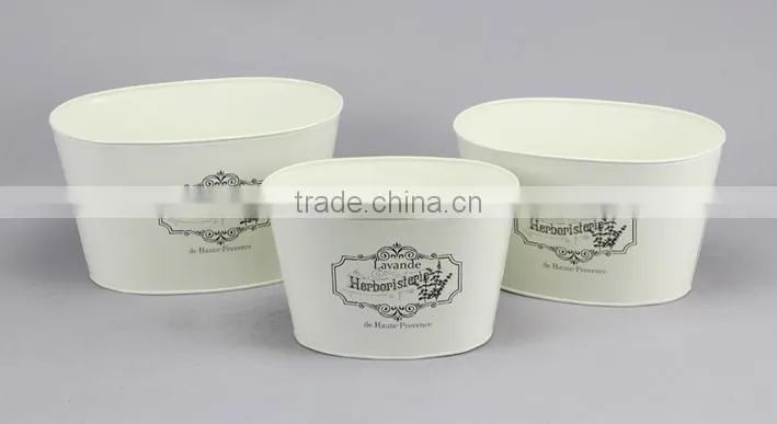 new style lavender Design oval metal flower base pot for garden