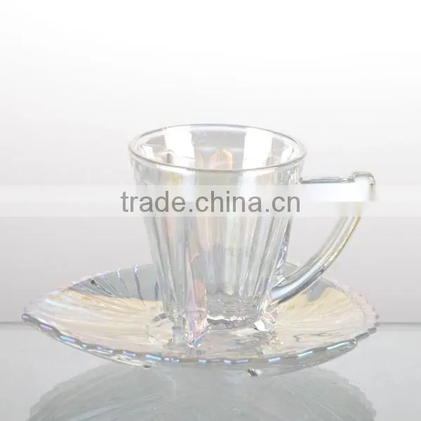 114ml iquid luster glass water coffee turkey tea cup with plate