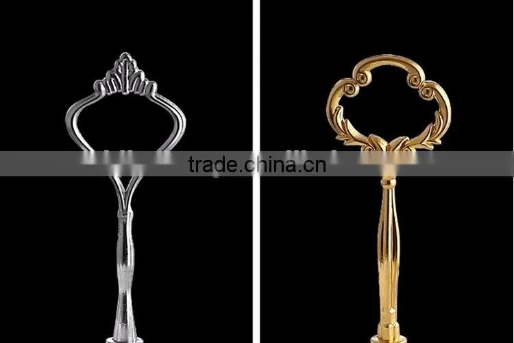 crystal glass charge plate with metal stand rack set for wedding party