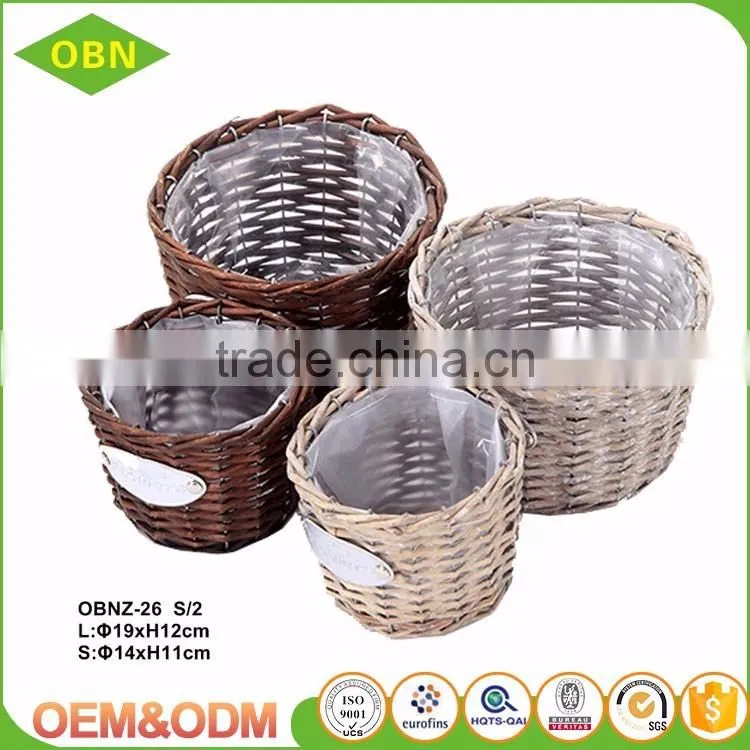 Handmade Cheap Garden Plant Flower Wicker Basket Flower Pot