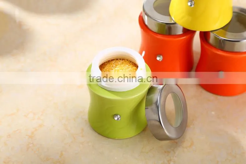 ceramic Canister with stainless steel stand