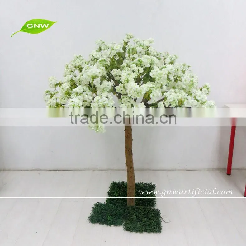 GNW BLS067 Artificial indoor trees white cherry blossom for wedding centerpieces 1m high