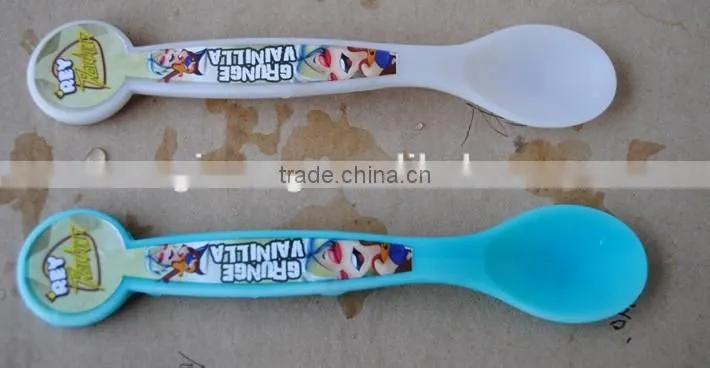 PP food grade funny baby spoons with cold color changing