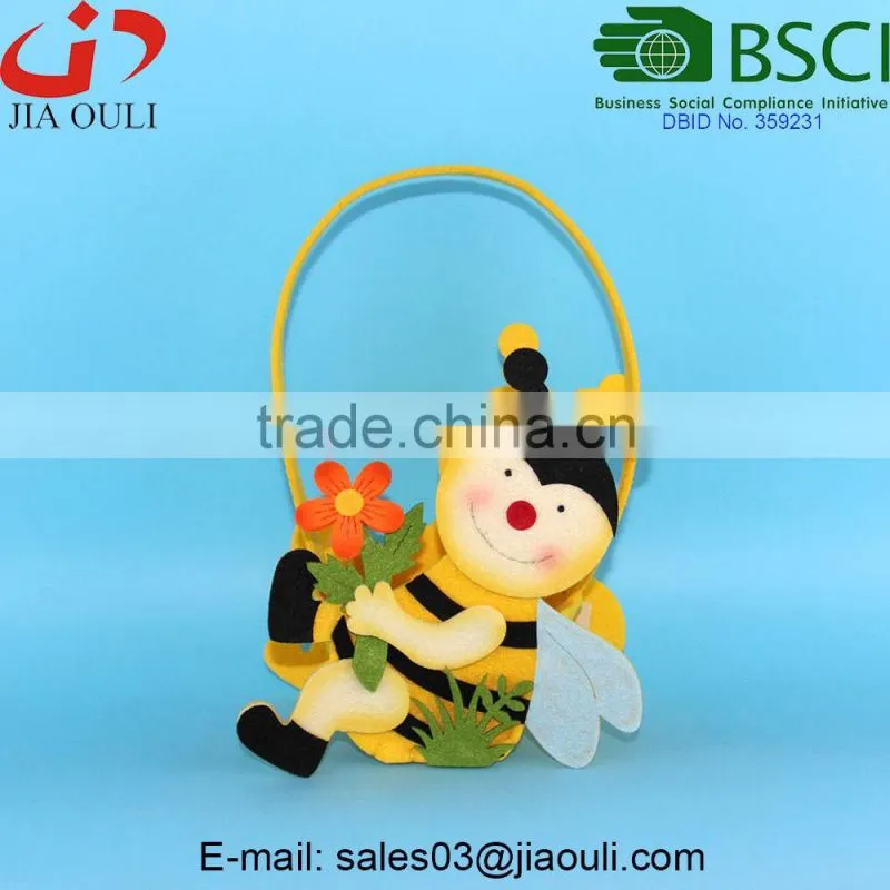 BSCI Audit factory easter decoration nice non-woven felt egg easter basket