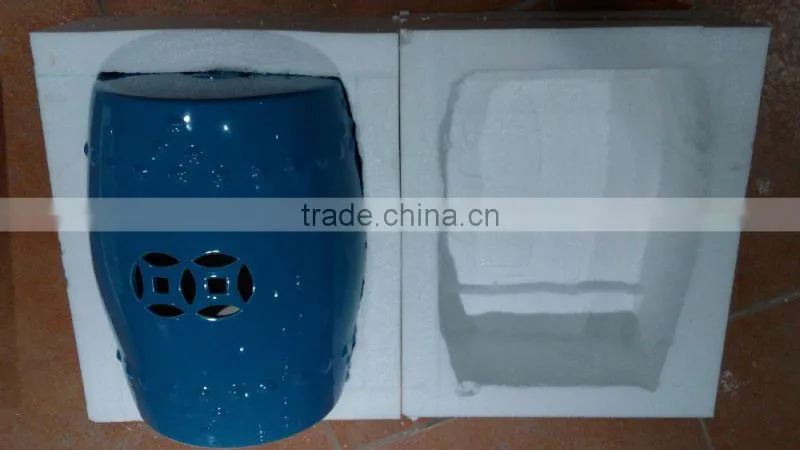 Decorative waterproof garden supplies blue ceramic stool