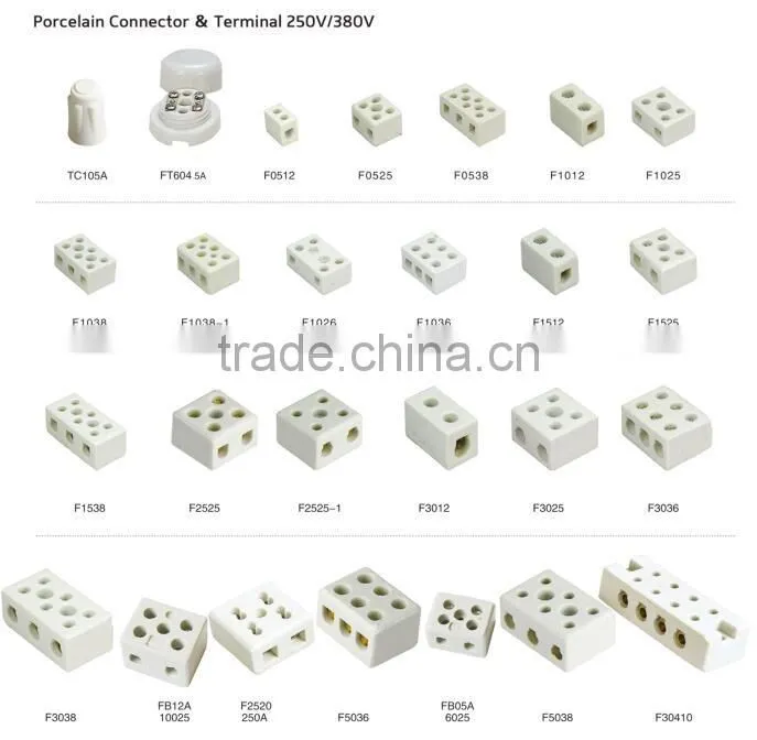 30A electrical porcelain wire connector alumina terminal block