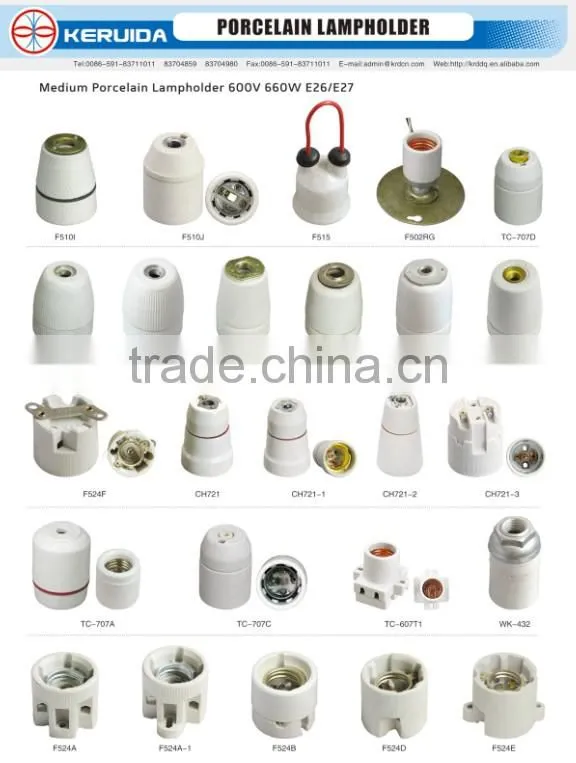 E27 pendant porcelain lampholder