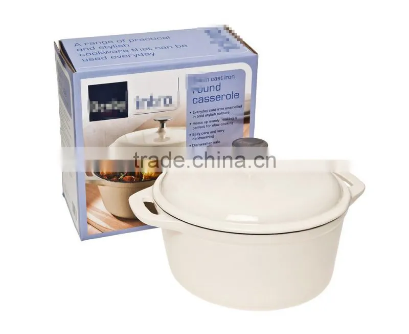 Enamel coating round cast iron large cooking pots for sale