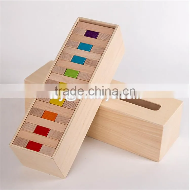 New design 51 pcs educational wooden kids building toys W13D149