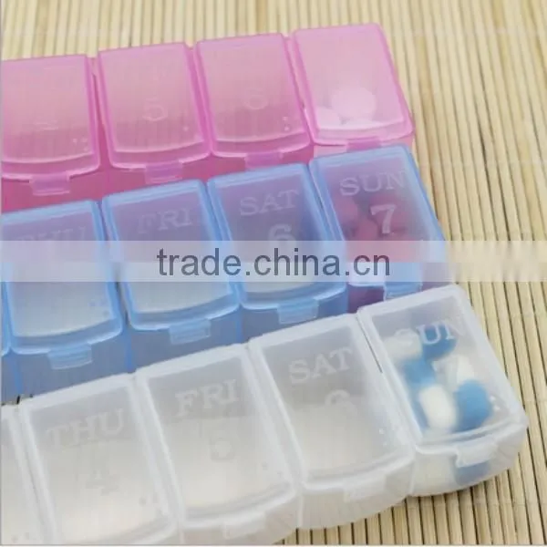 custom 7 compartment plastic pill box,custom seven days plastic pill box,custom 7 compartment seve days plastic pill box