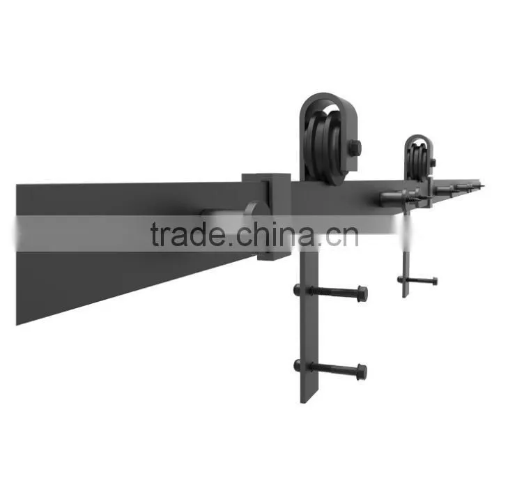 barn door sliding flat steel black door roller and track with solf closer