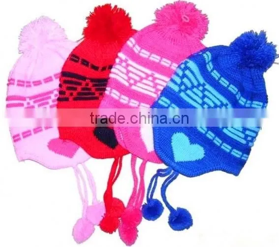 New design winter wool kintted kids wool hat