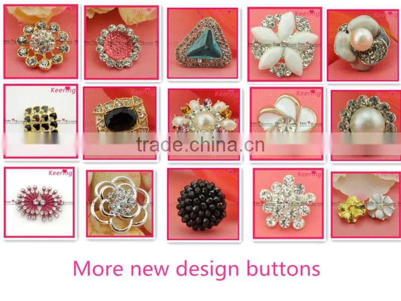 gold rhinestone buttons for garment decoration WBK-1061