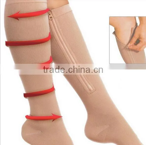 Hot TV Sales Production Compression Zip Sock