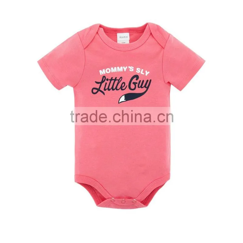 2017 Lovely Good Quality Baby Clothes Colorful Summer 100%Cotton Short Sleeves with Printing Newborn Infant Baby Bodysuits