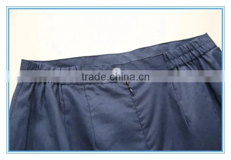 Linen Long Sleeve Royal Formal Women Skirt Suit With Organza Fabric