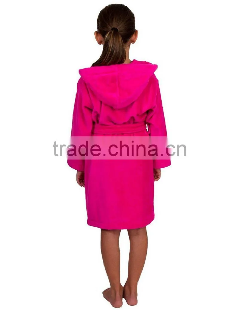 100% cotton custom children hooded bathrobe