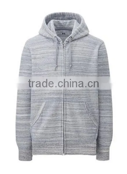 High Quality Custom Plain Hood Zipper Up Cotton Sweatshirt Coat