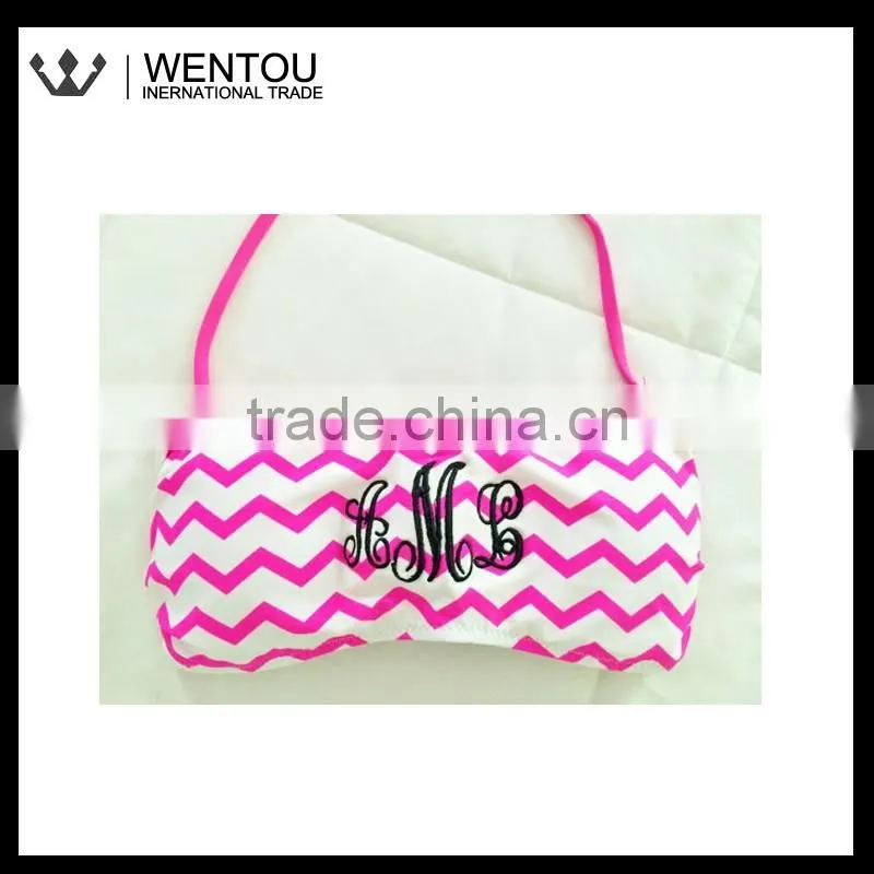 New Arrival Monogrammed Chevron Bandeau Bikini