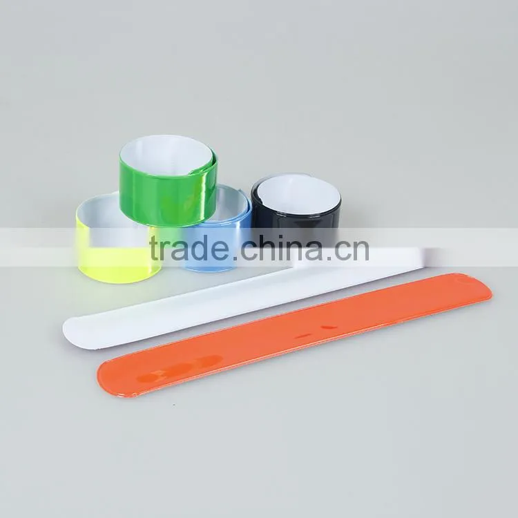 Custom logo printed reflective slap wrap slap band wristband