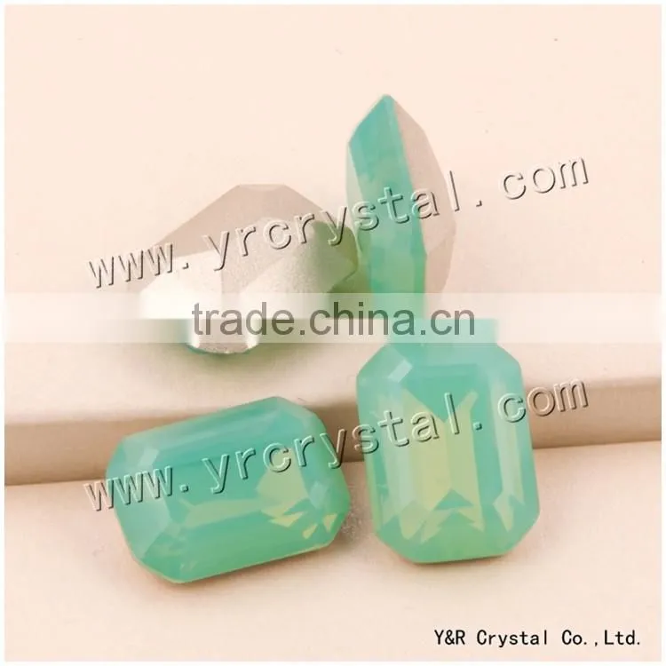 point back pacific opal color fancy cut 10*14mm 13*18mm fancy crystal glass stone