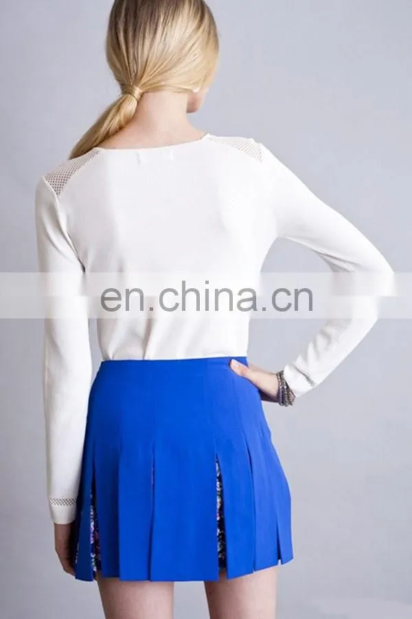professional manufacture ladies' 100% polyester woven fashion beautiful skirt