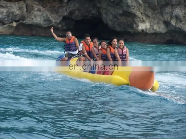Surfing boat banana towable inflatable pontoons