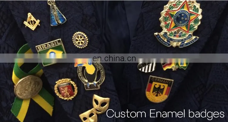 custom hard enamel pin star shaped metal badge lapel pin badge
