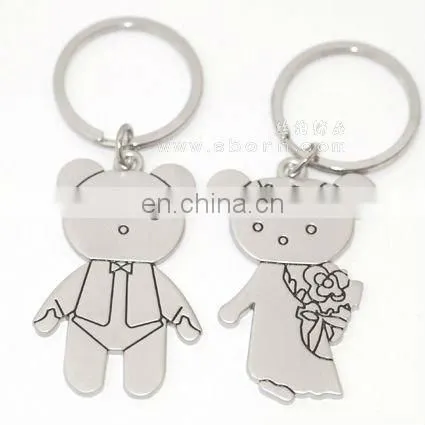 Whistle with star and moon shape couple keychain