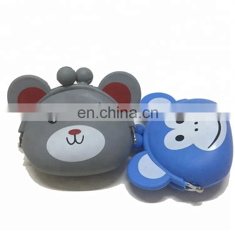 Factory Supplier Cat Design Coin Bag Women Fashion Wallet Silicone Material Purse