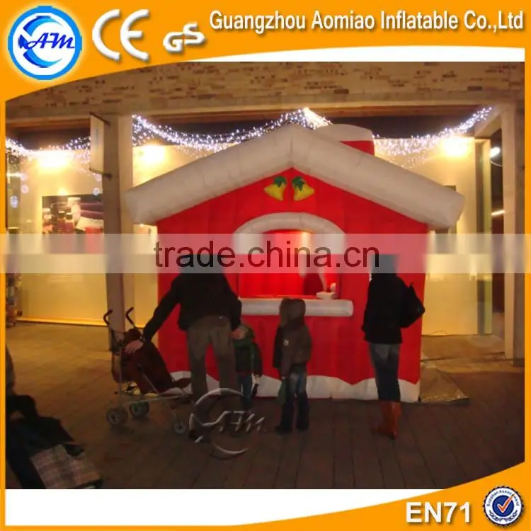 Hot sale red inflatable house inflatable christmas santa house