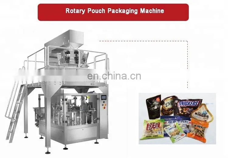 Automatic Rotary Premade Pouch Zipper Bag Food Packaging Machine