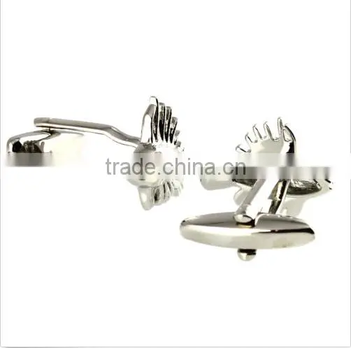 Men's Cufflinks Fish Silver Cuff Lins for shirt 19mm M3084