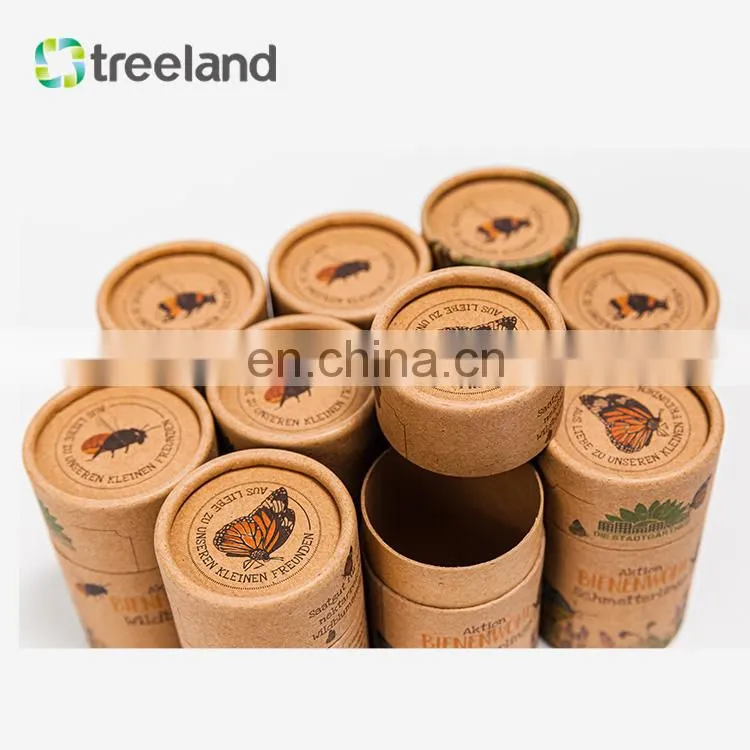 Custom Logo Food Grade Compostable Kraft Paper Tube with PLA Liner