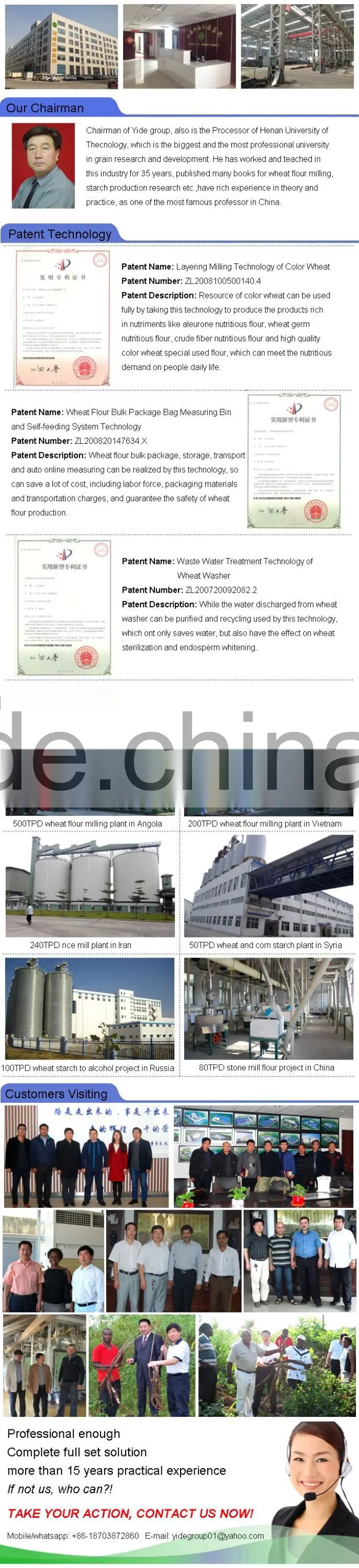 15 years experiences good quality wheat starch processing line/wheat starch plant