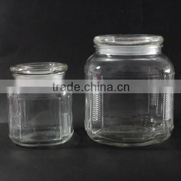 500ml empty glass jar for food storage with glass lid