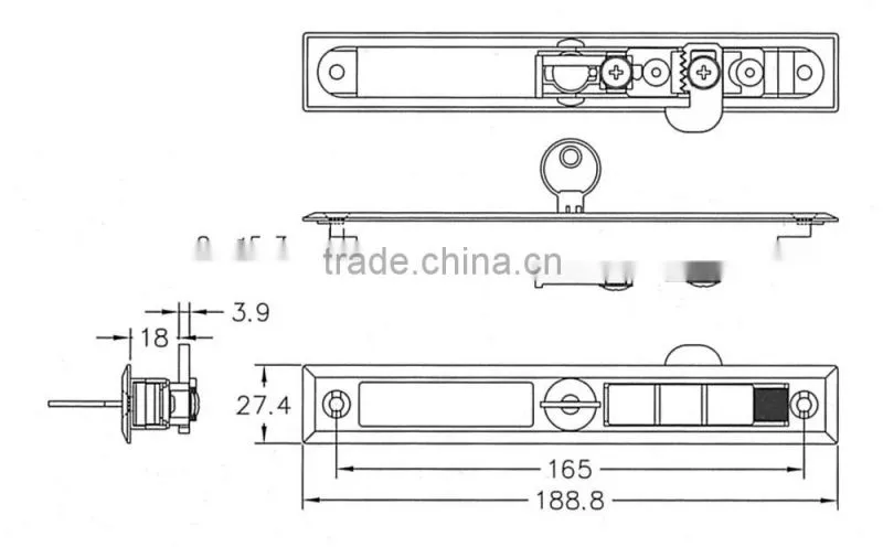 Zinc alloy aluminium sliding window latches(HX-WL103)