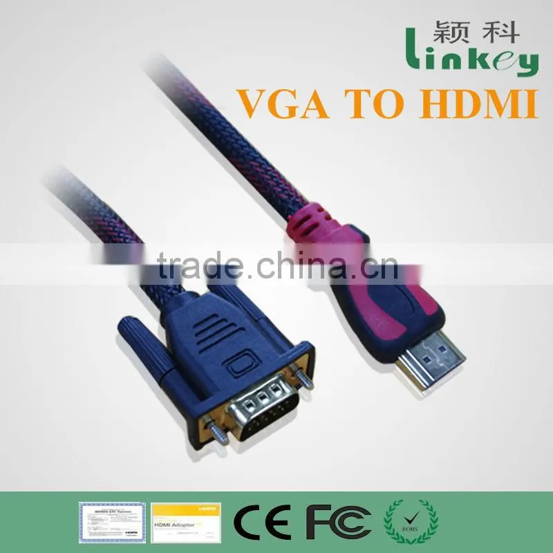 gold hdmi to vga converter cable , polybag packing or optional