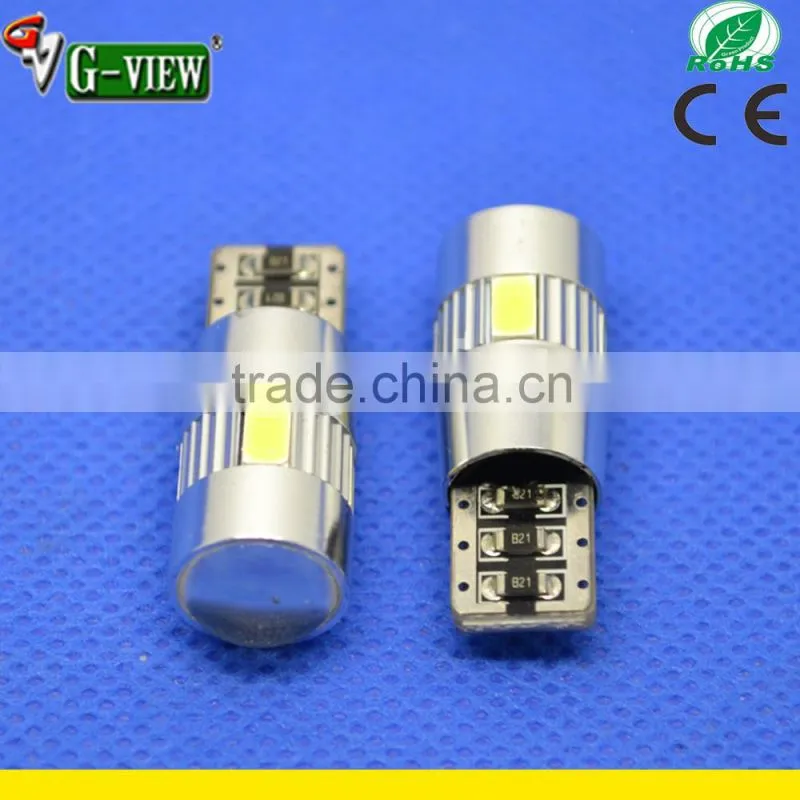 T10 6 leds5630 6 SMD W5W 194 canbus car led light with lens cover
