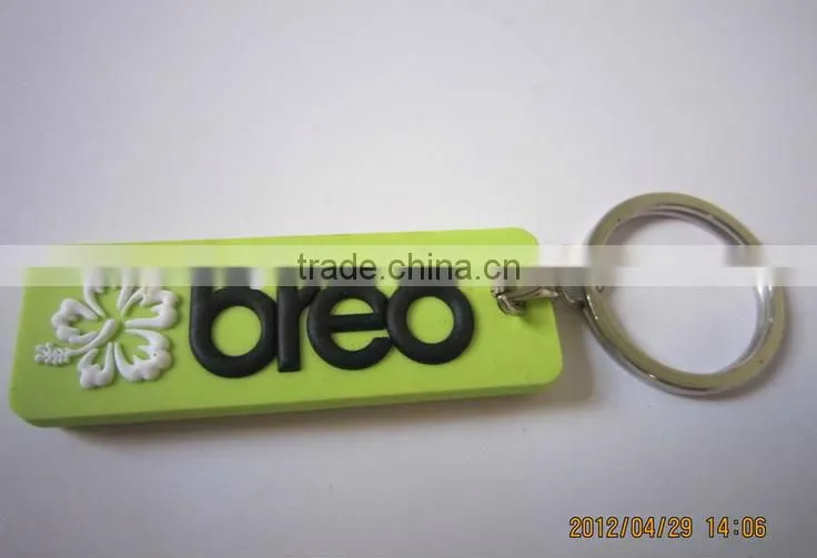 3D cartoon debossed silicone keychain, bulk custom Soft PVC key rings for promotion