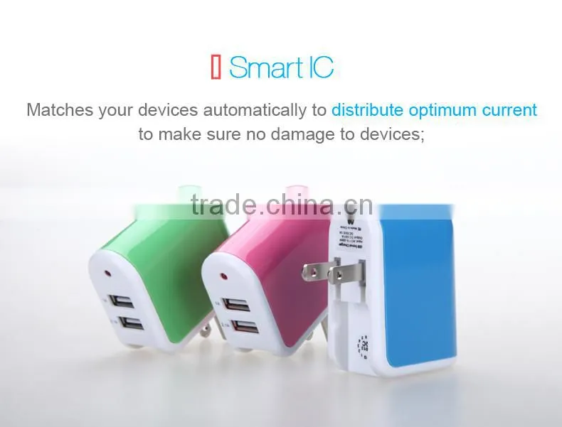 Wall charger for multi mobile phone 5V 2.1A dc output usb travel charger