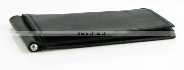 Leather metal money clip with card slot top quality genuine money clip