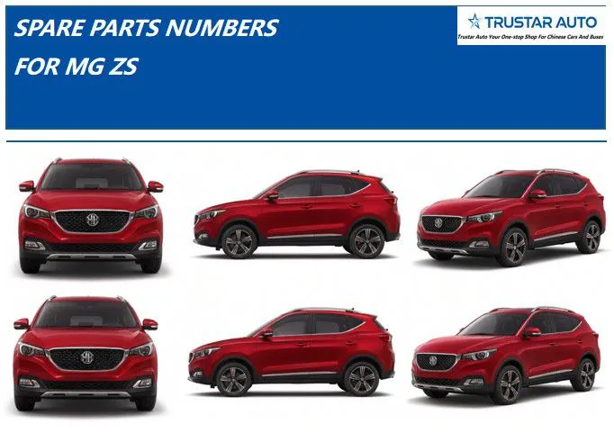 SPARE PARTS NUMBERS FOR MG ZS
