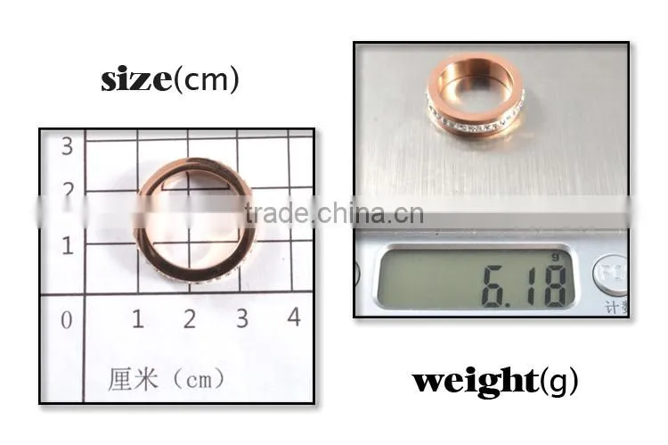 Factory sell yellow gold stainess steel wedding ring pave crystal ring