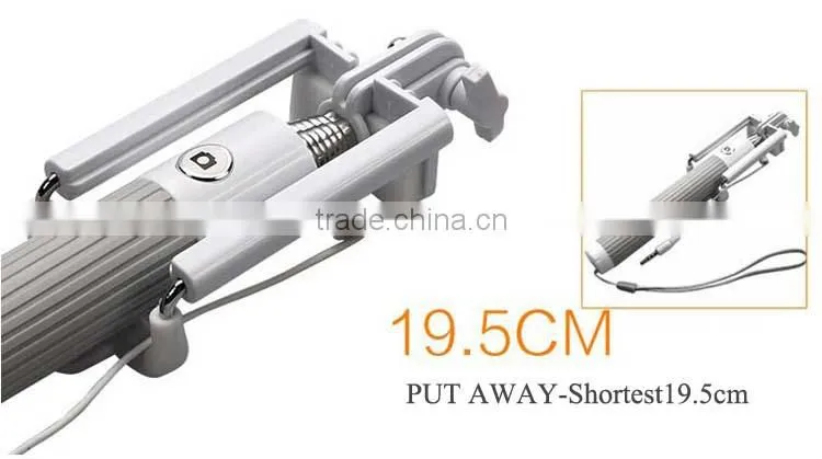 Hot new products extendable selfie stick with cable