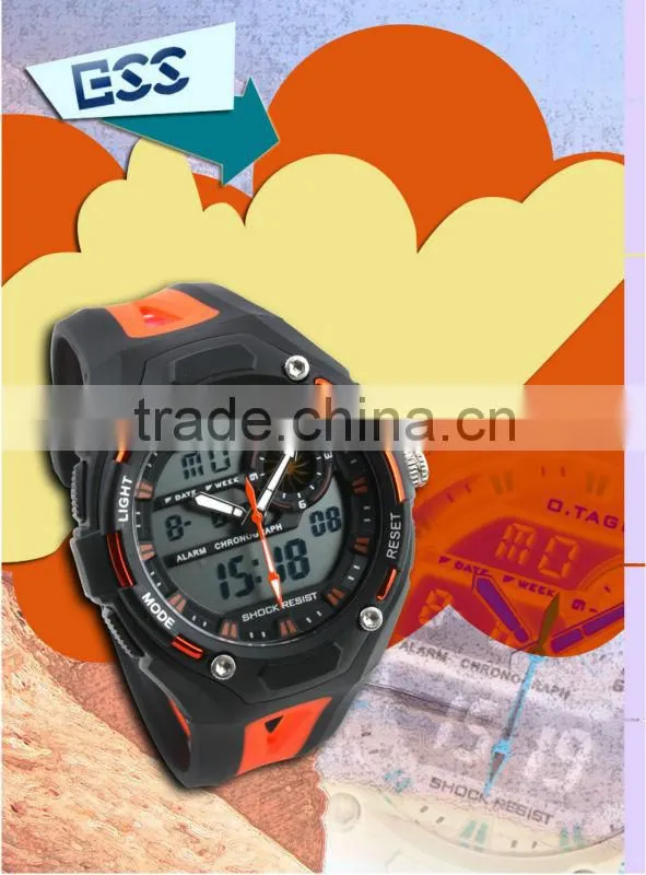 Men's Orange Rubber Digital Sport Watch WS067