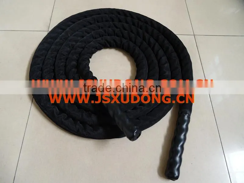 Black high strength fitness battle rope,outdoor training rope