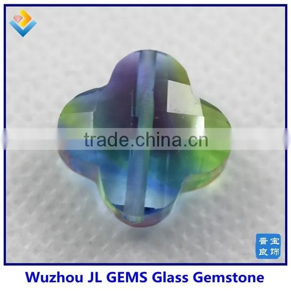 Four-leaf Flower Glass Stone Pendant For Making Necklace And Bracelet Jewelry